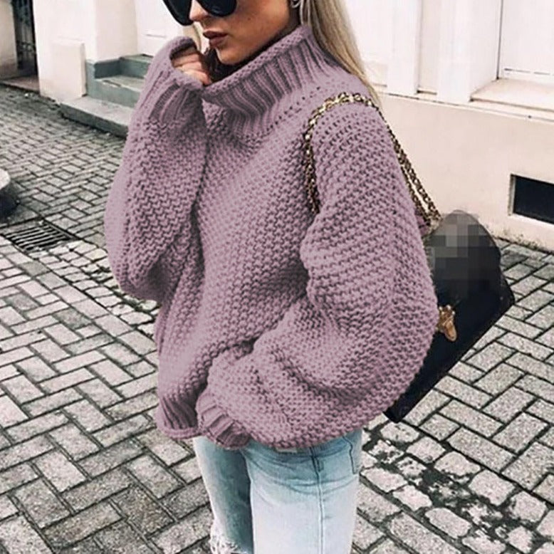 Priscilla | Damen Oversize Chunky Knit Turtleneck Jumper