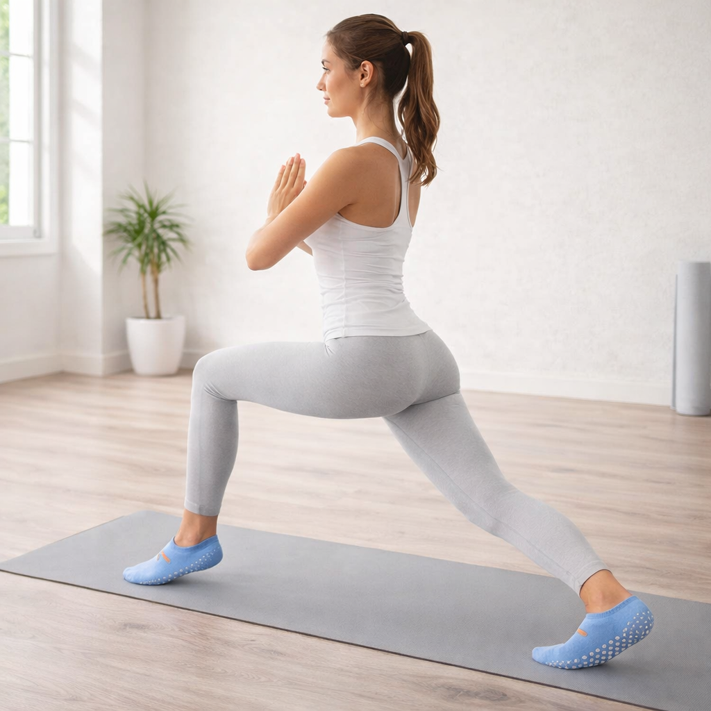 Damen’s Pilates Socks – Non-Slip Cotton Grip