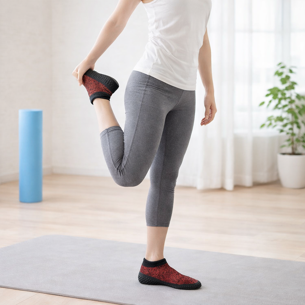 Pilates Socks Non-Slip Cushioned Ankle - Breathable