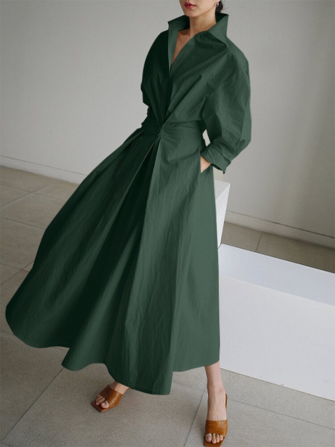 Mathilda | Elegant Shirt Kleid with Buttons
