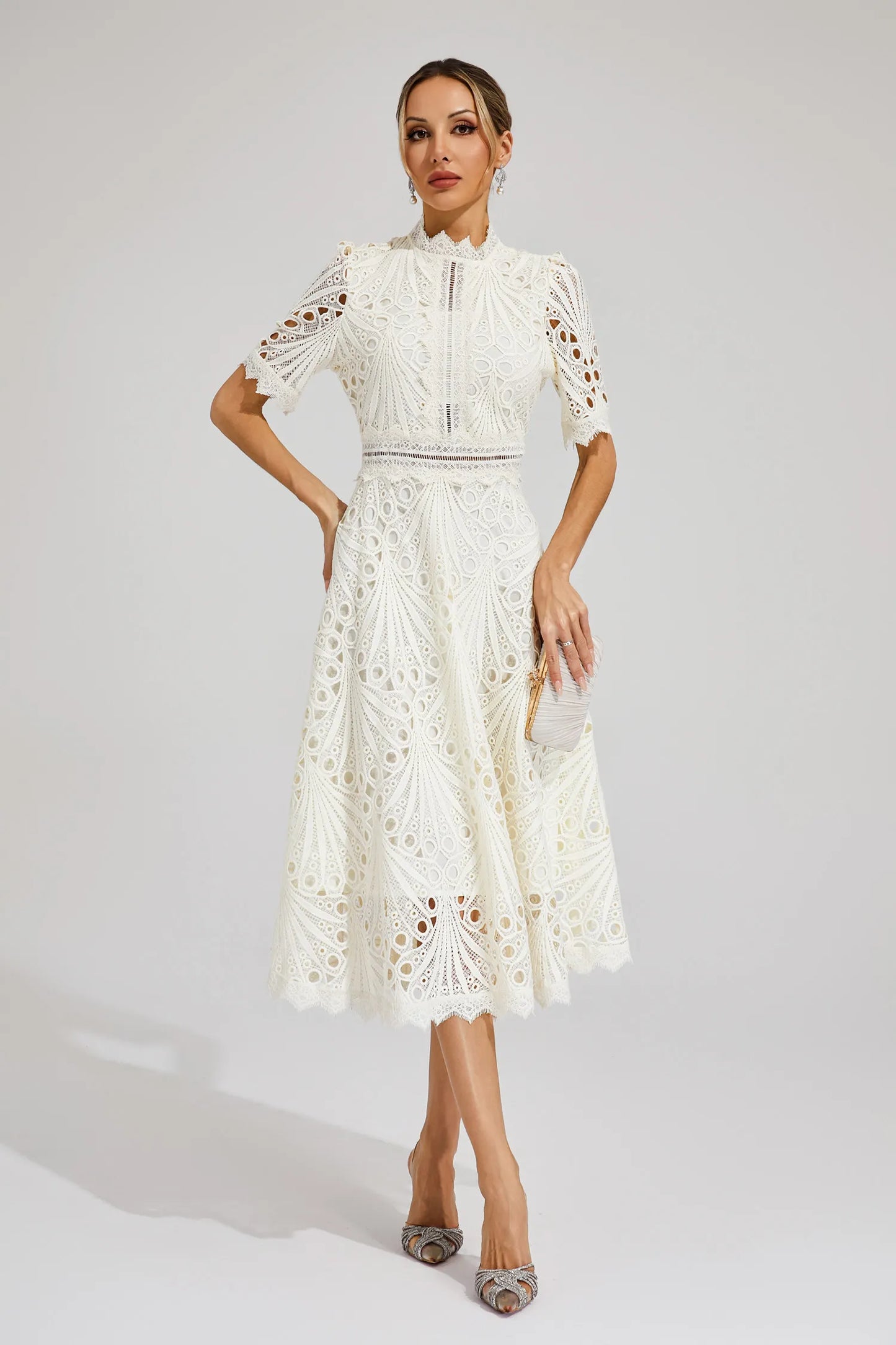 Lexi | Elegant Lace Midikleid for Damen