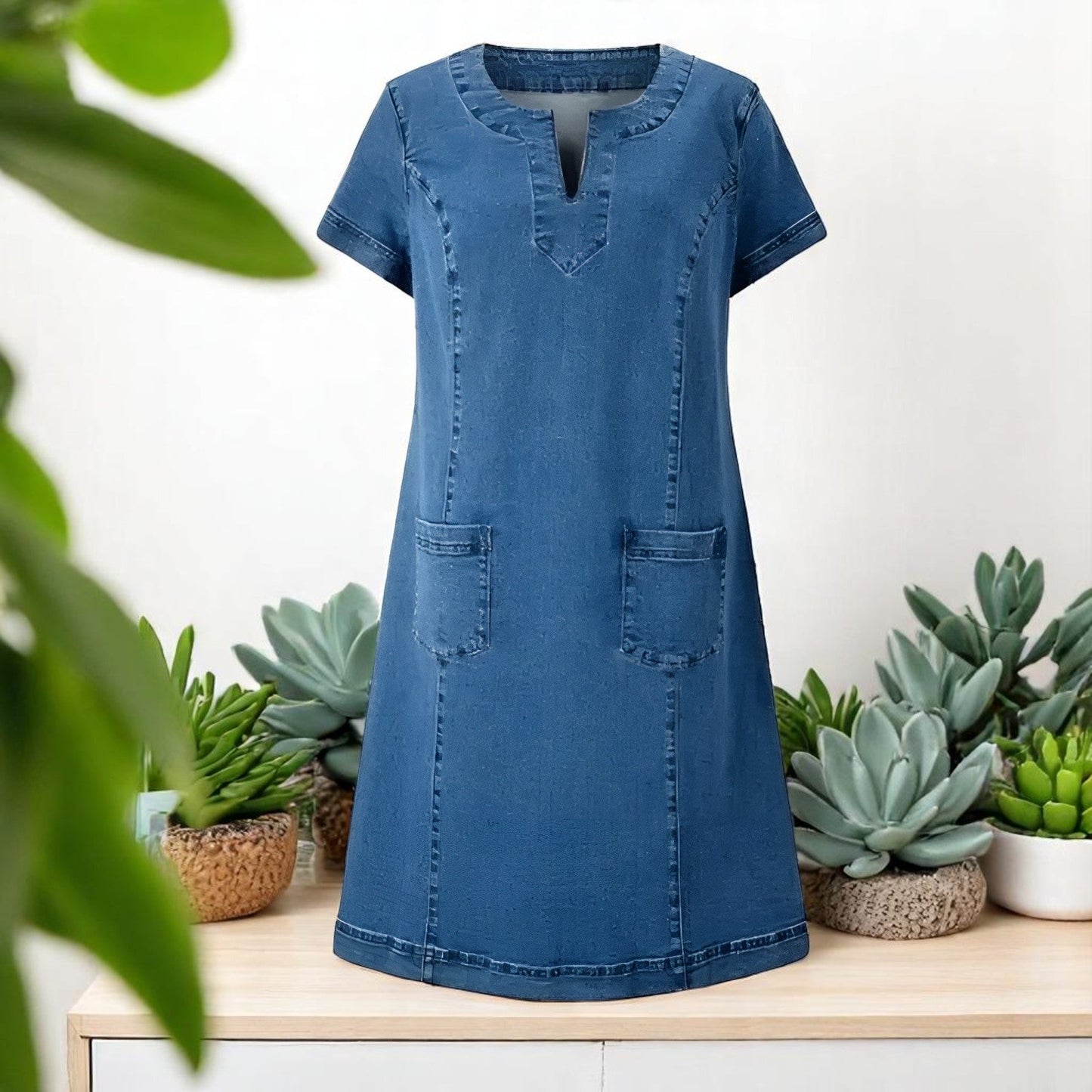 Savannah | Chic Soft Denim Midikleid for Effortless Style