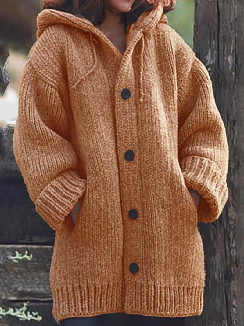 Esme | Damen Hooded Oversized Knit Cardigan