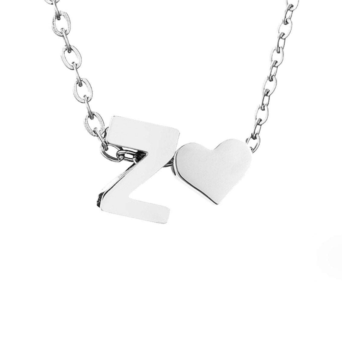 Forever Love & Letter Silver Halskette