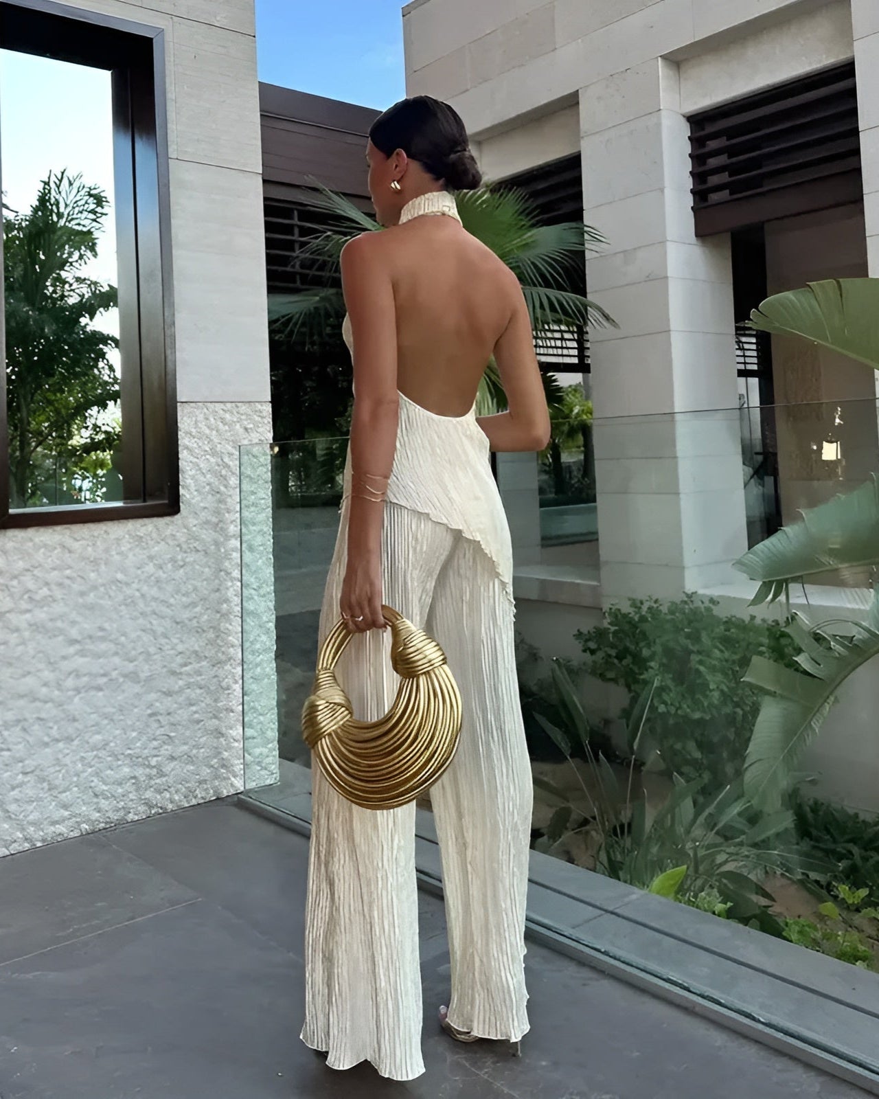 Madison | Elegant Asymmetrical Backless Jumpsuit for Damen