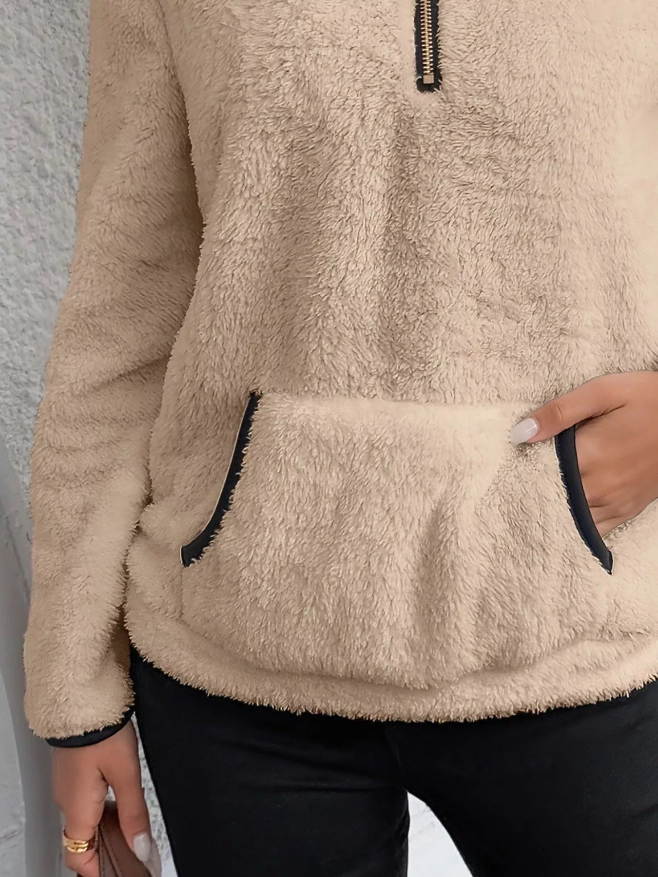 Helen | Damen Half-Zip Fleece Pullover Teddy Jumper