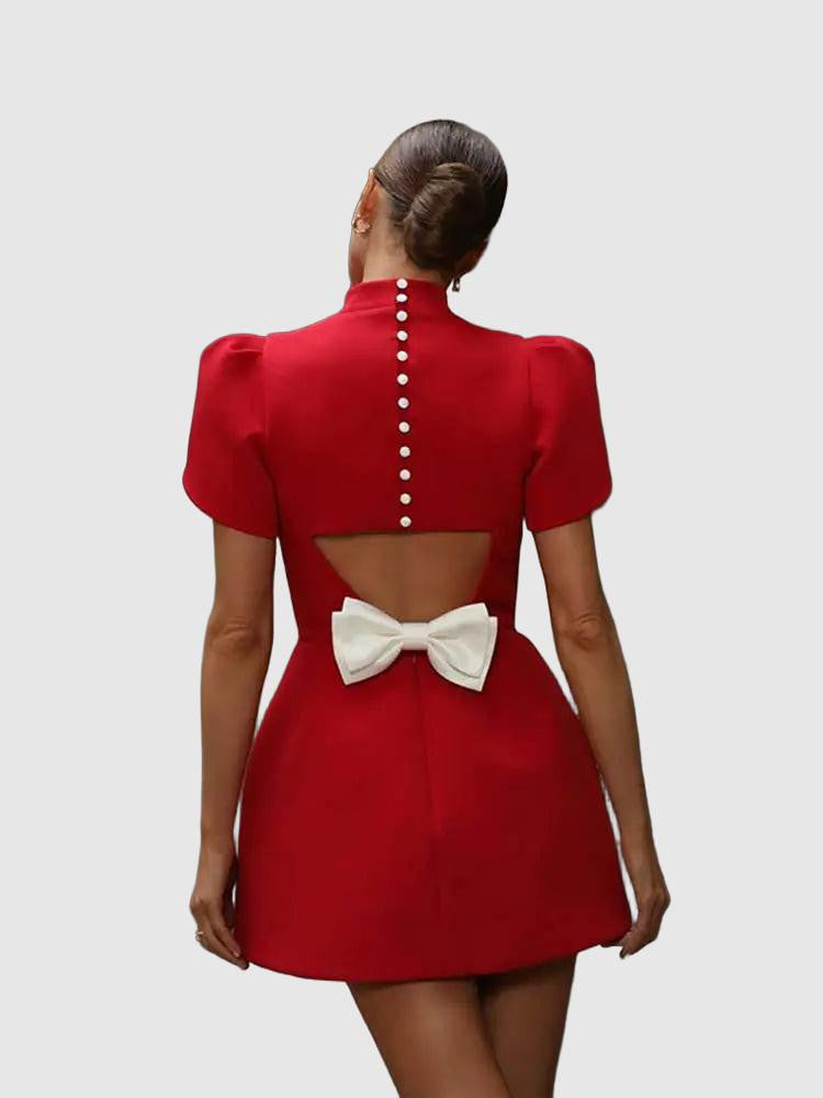 Maris | Elegant Hollow Tie Red Party Mini Kleid - Timeless Summer Fashion