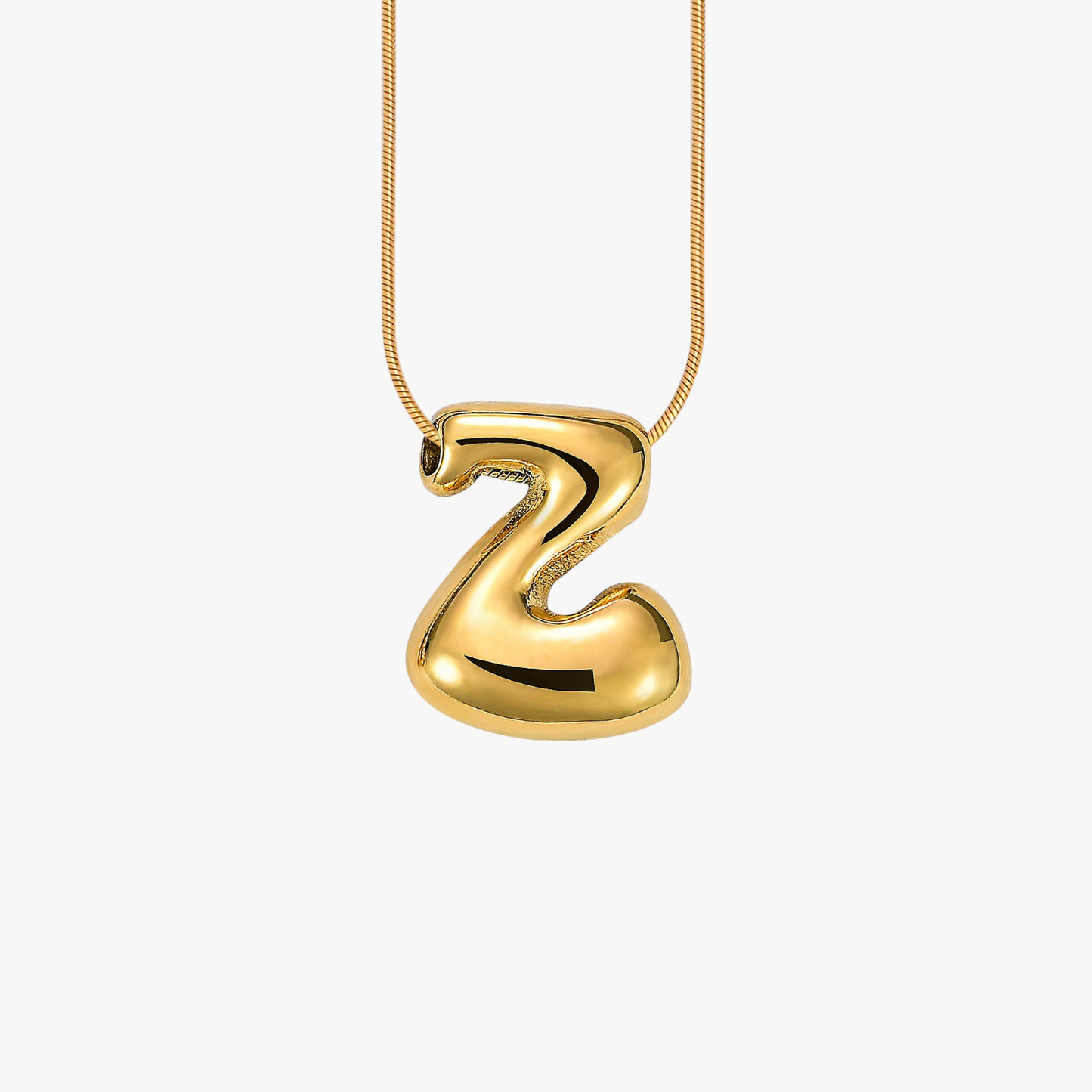Golden Glow Bubble Letter Initial Halskette