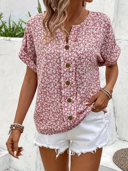 Wolena | Effortless Floral Button-Up Top for Damen