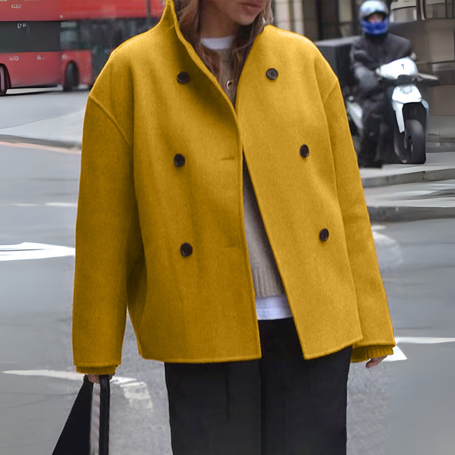 BINI™ - Cozy Long Sleeve Stand Collar Mantel