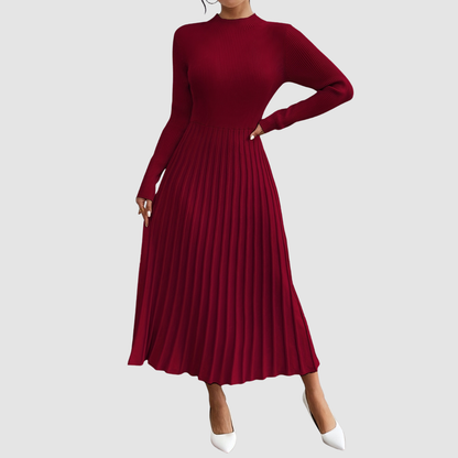 Evelyn Grace | High-Neck Long-Sleeve Maxi Kleid