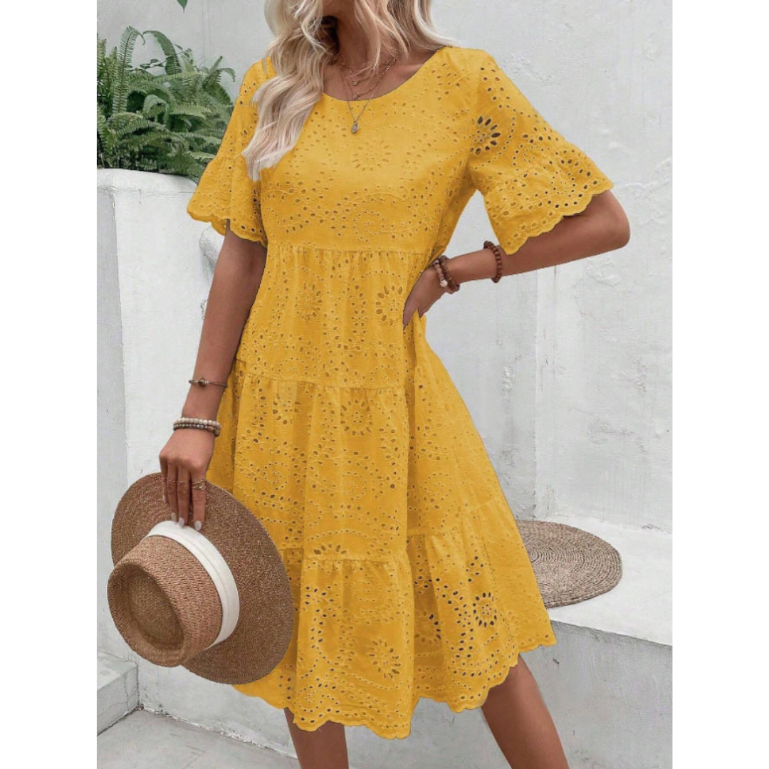 RAEMI™ – Elegant Round Neck Boho Summer Kleid