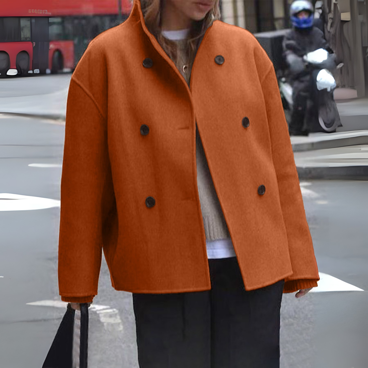 BINI™ - Cozy Long Sleeve Stand Collar Mantel