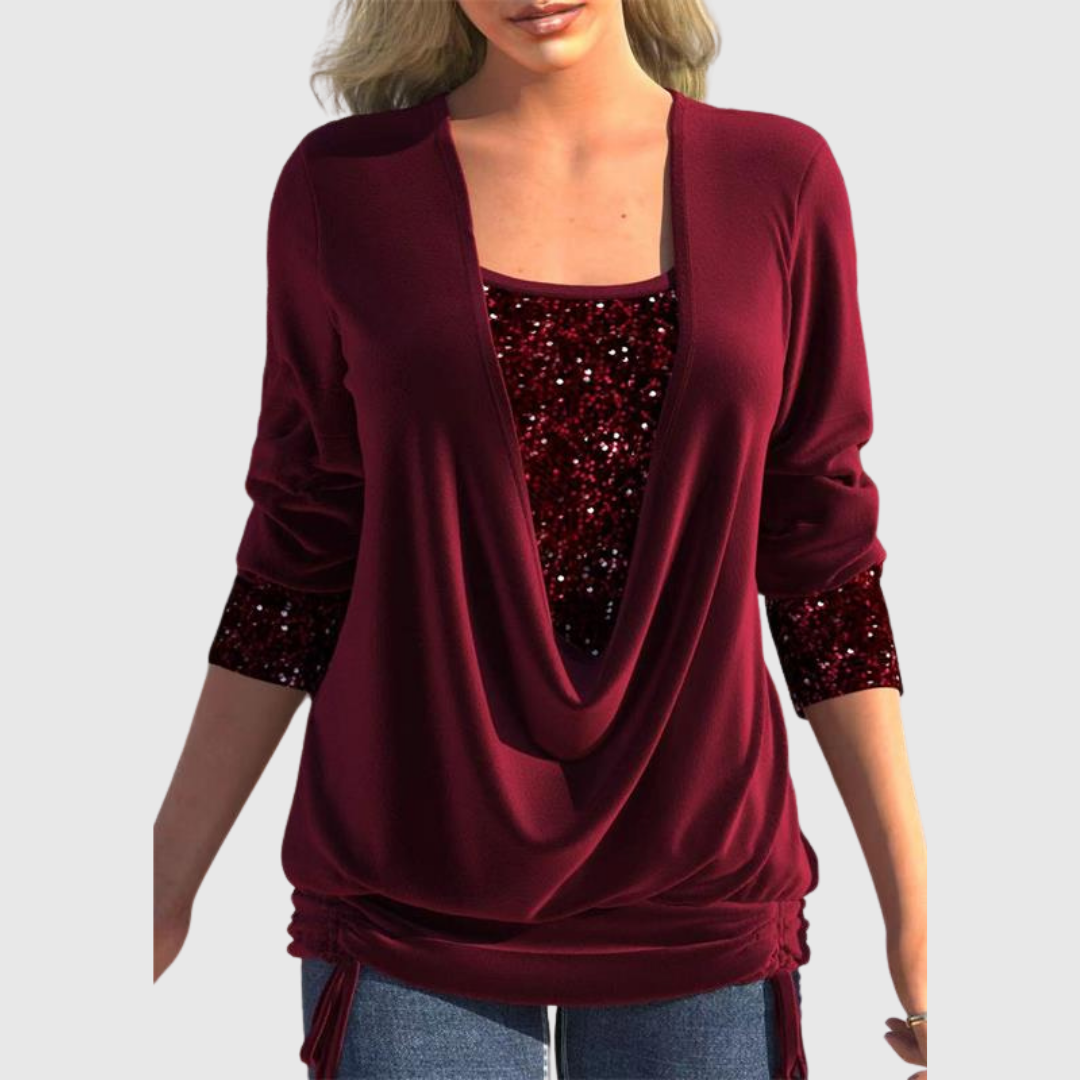 Odeline | Modern Sequin Layer Bluse