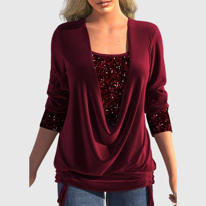 Odeline | Modern Sequin Layer Bluse