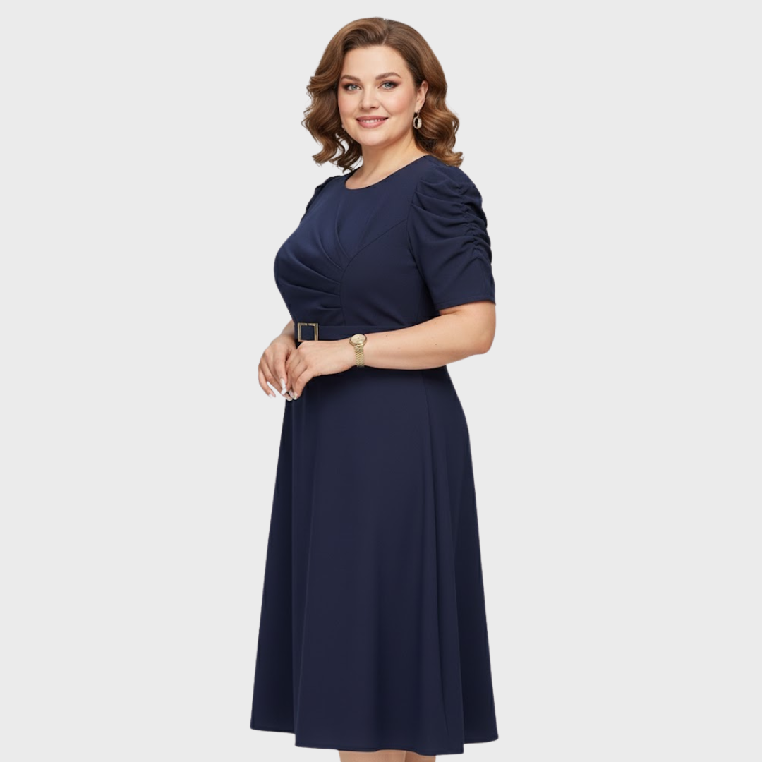 Harriet Bloom | Soft-Touch Ruched Midikleid