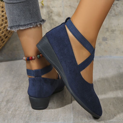 Melinda | Stylish Comfortable Wedge Schuhe with Elastic Band