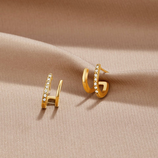 18K Gold & Crystal Claw Ohrringe