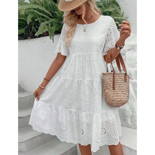 RAEMI™ – Elegant Round Neck Boho Summer Kleid