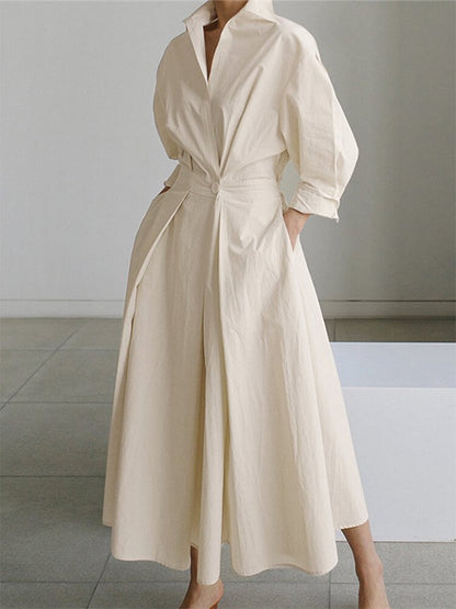 Mathilda | Elegant Shirt Kleid with Buttons