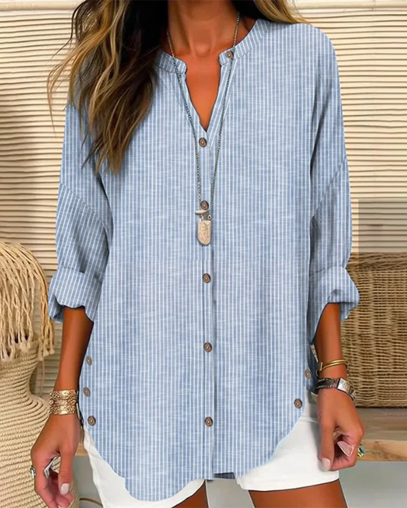 Betty | Stylish Loose Fit Long Sleeve Button-Up Bluse for Damen