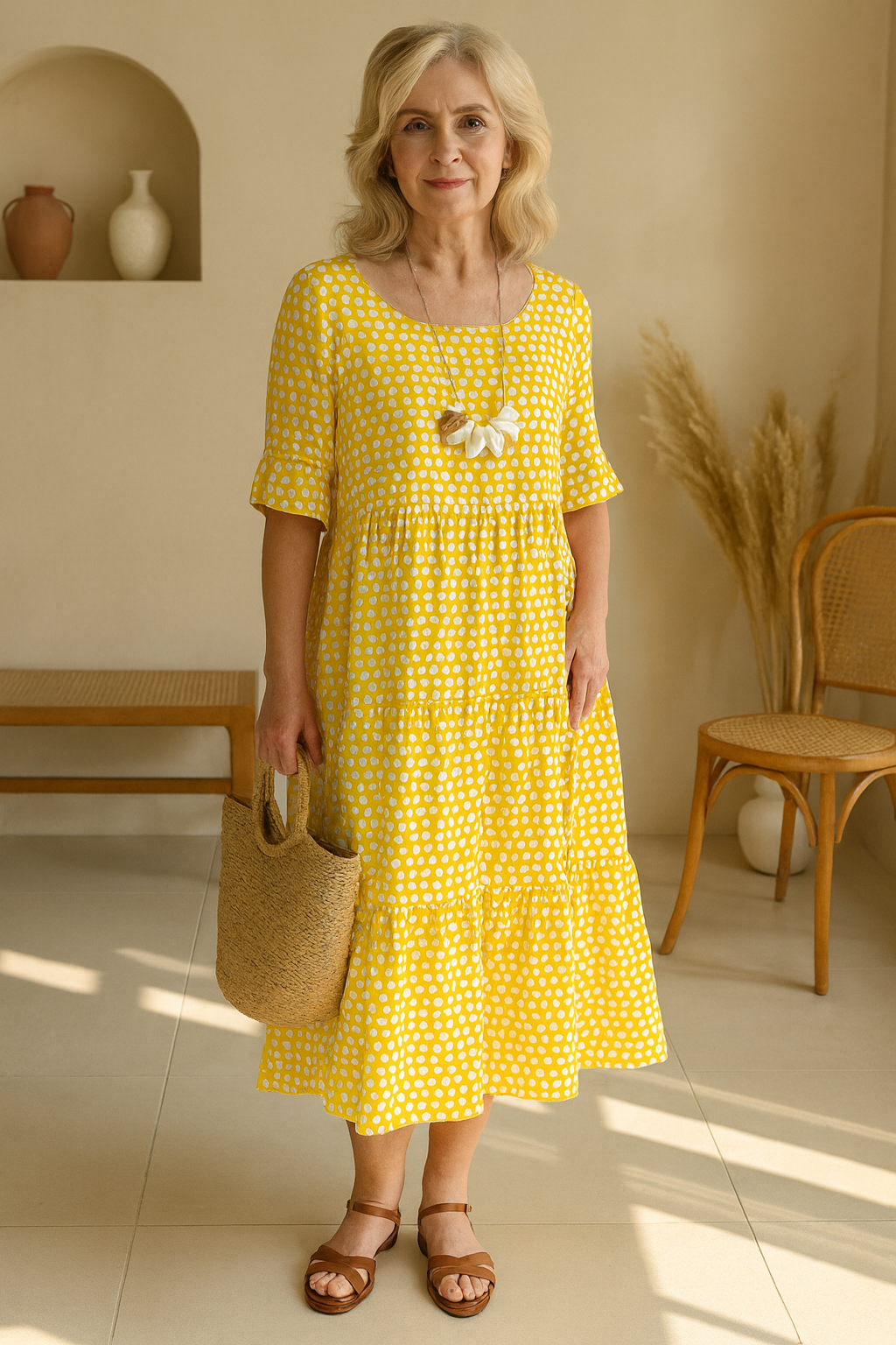 Rosie - Sable Short-Sleeve Midikleid