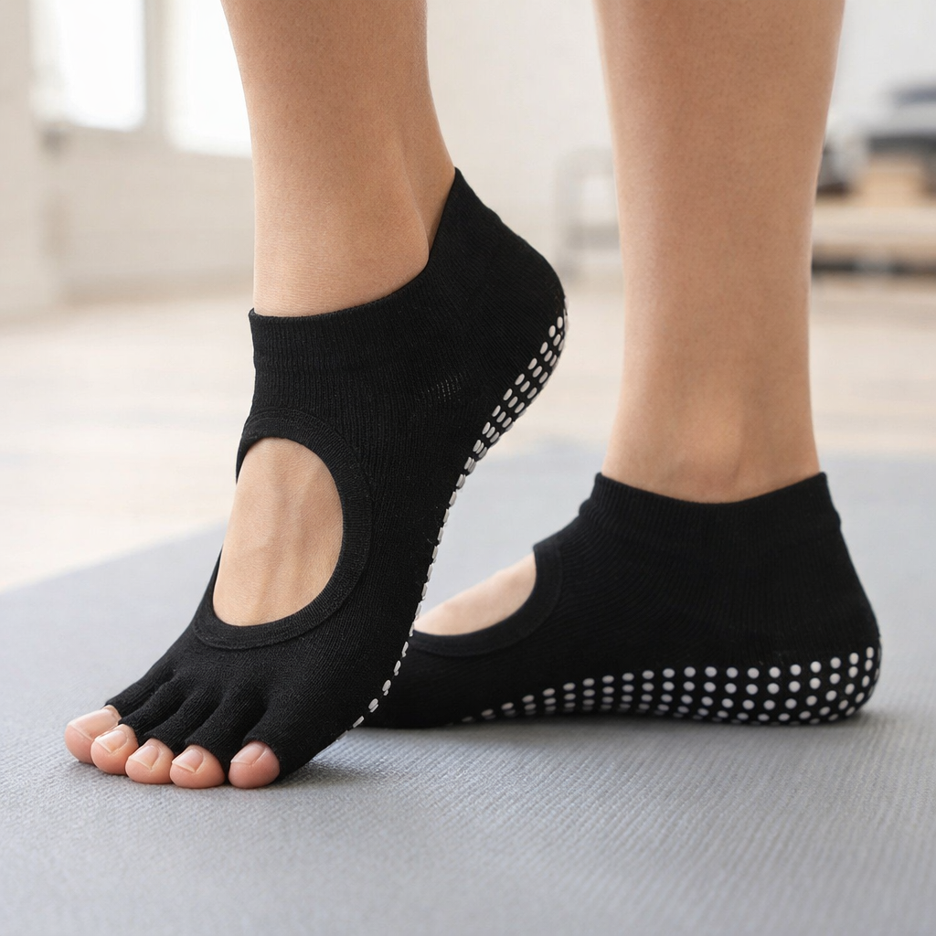 Damen’s Pilates Five-Toe Non-Slip Cotton Yoga Socks