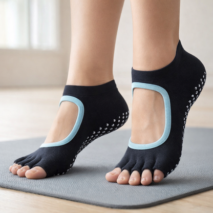 Damen’s Pilates Five-Toe Non-Slip Cotton Yoga Socks