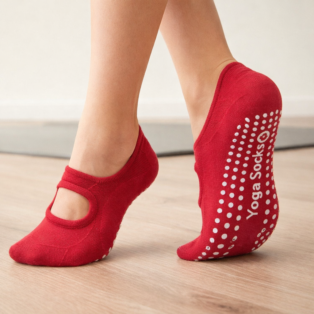 Damen’s Pilates Socks – Non-Slip Cotton Grip