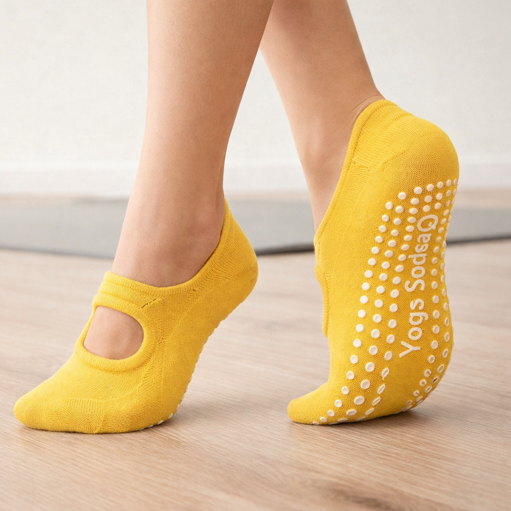 Damen’s Pilates Socks – Non-Slip Cotton Grip