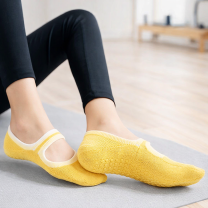 Pilates Socks Anti-Slip Grip Multi-Colour - Plus Size