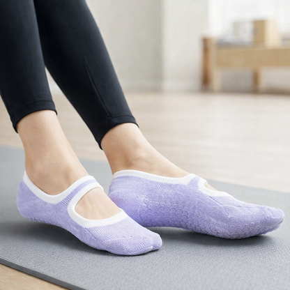 Pilates Socks Anti-Slip Grip Multi-Colour - Plus Size