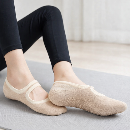Pilates Socks Anti-Slip Grip Multi-Colour - Plus Size