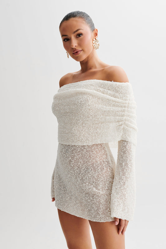 Lucy | Damen Off-Shoulder Mini Kleid