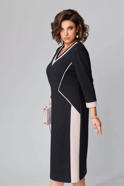 Fenna Grace | Elegant V-Neck Midikleid