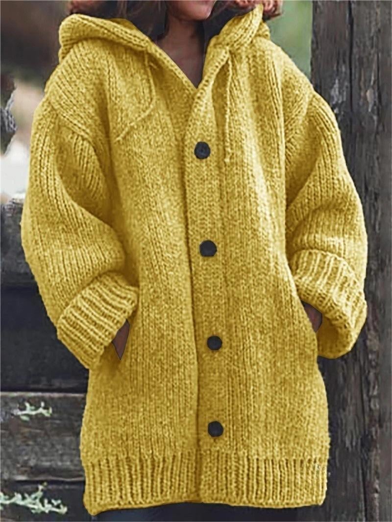 Esme | Damen Hooded Oversized Knit Cardigan
