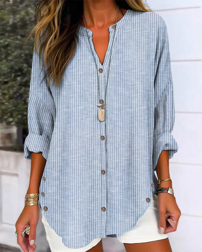 Betty | Stylish Loose Fit Long Sleeve Button-Up Bluse for Damen
