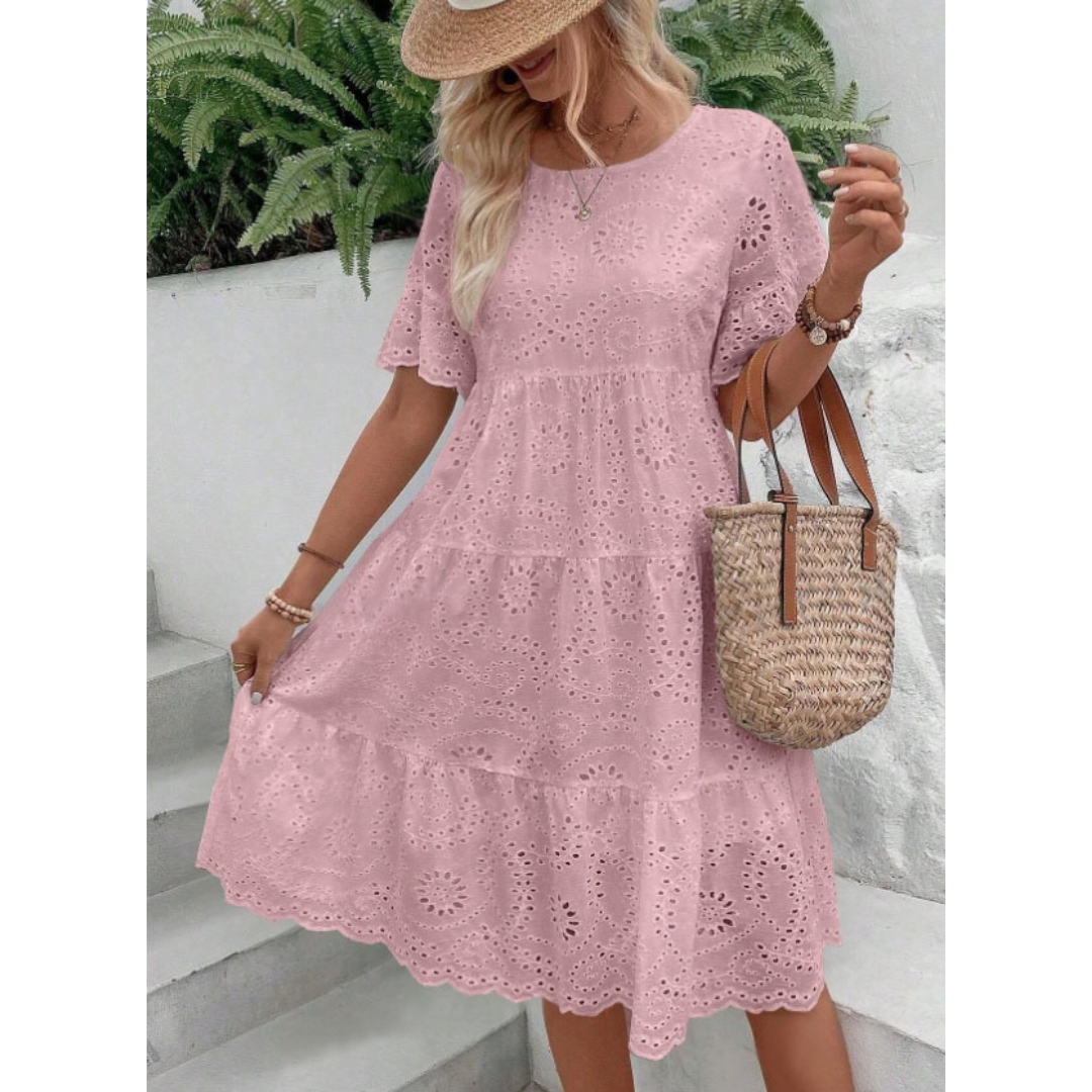 RAEMI™ – Elegant Round Neck Boho Summer Kleid