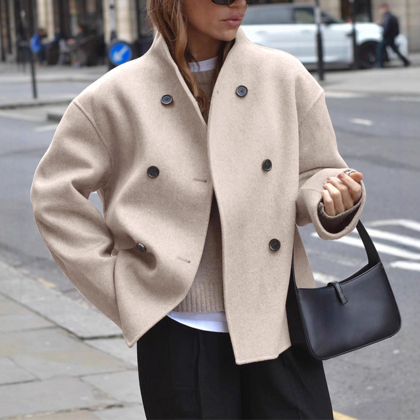 BINI™ - Cozy Long Sleeve Stand Collar Mantel