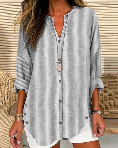 Betty | Stylish Loose Fit Long Sleeve Button-Up Bluse for Damen