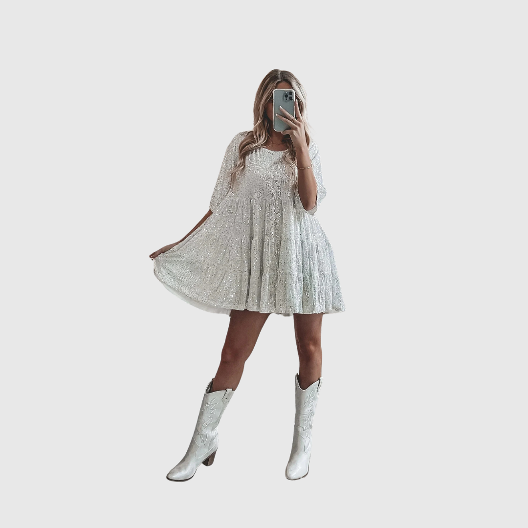 Fianna | Flowing Sequin Maxi Kleid