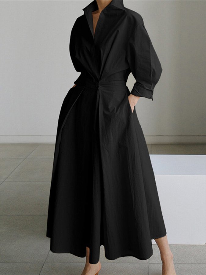 Mathilda | Elegant Shirt Kleid with Buttons