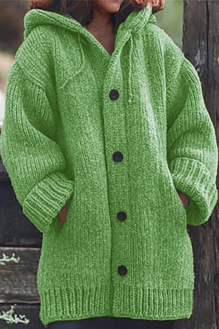 Esme | Damen Hooded Oversized Knit Cardigan