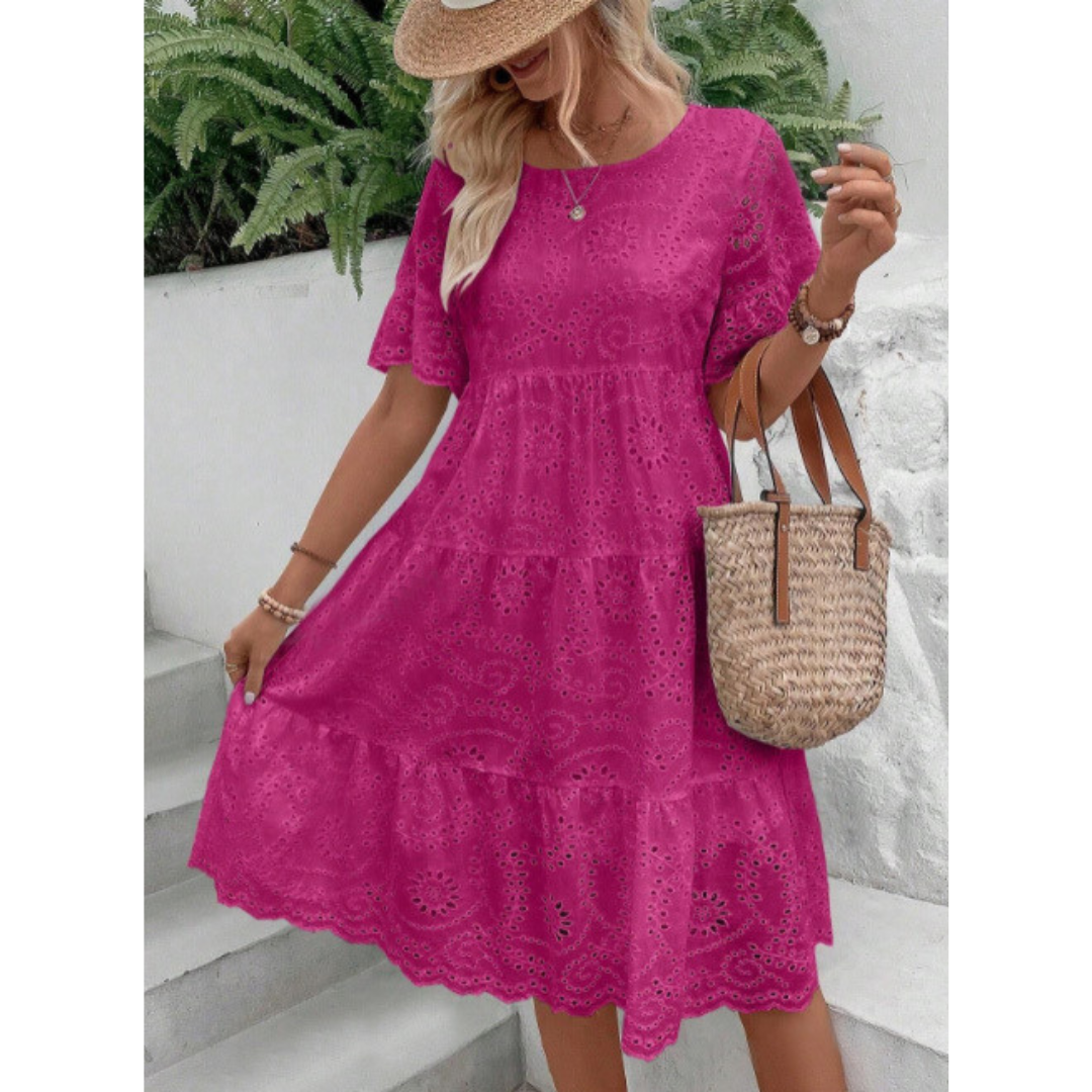 RAEMI™ – Elegant Round Neck Boho Summer Kleid