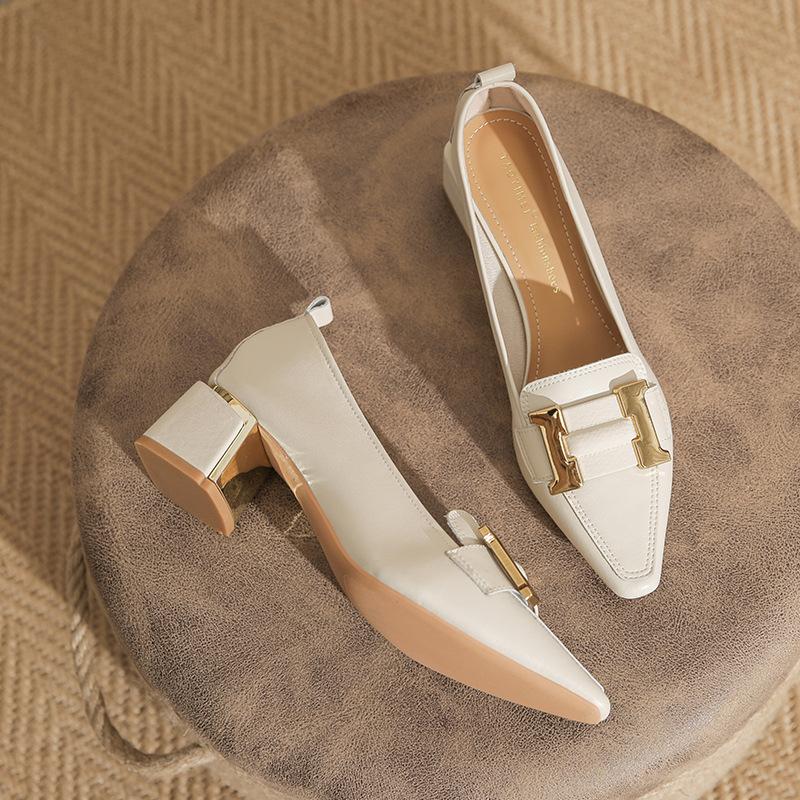 Destiny | Stylish Loafers with Block Heel – Elegant Pointed-Toe Schuhe for Office & Everyday Wear