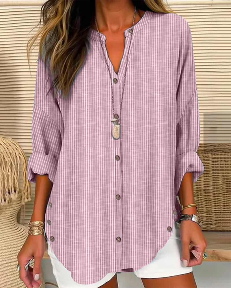 Betty | Stylish Loose Fit Long Sleeve Button-Up Bluse for Damen