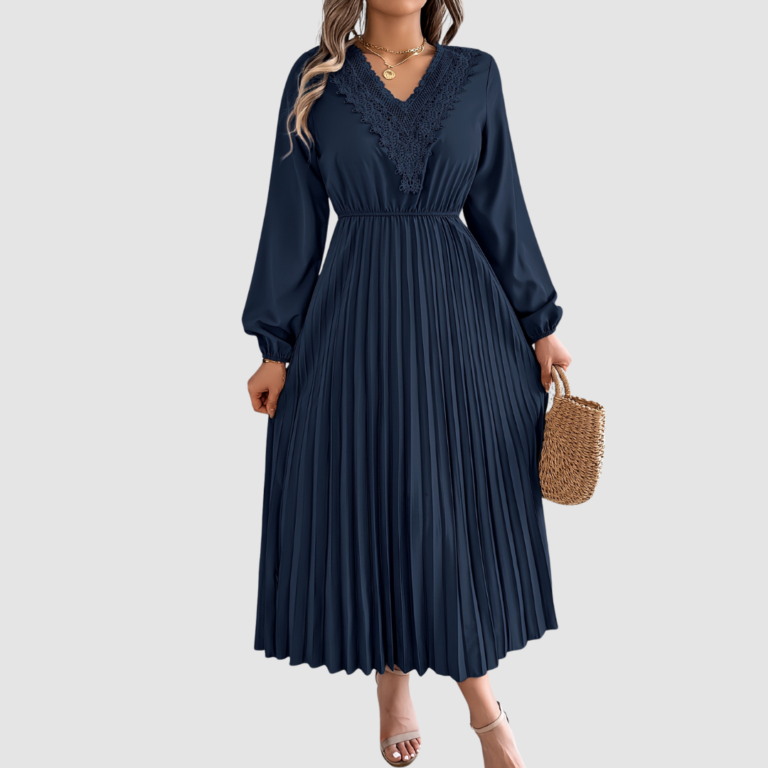 Rosalind Quinn | Lace V-Neck A-Line Kleid