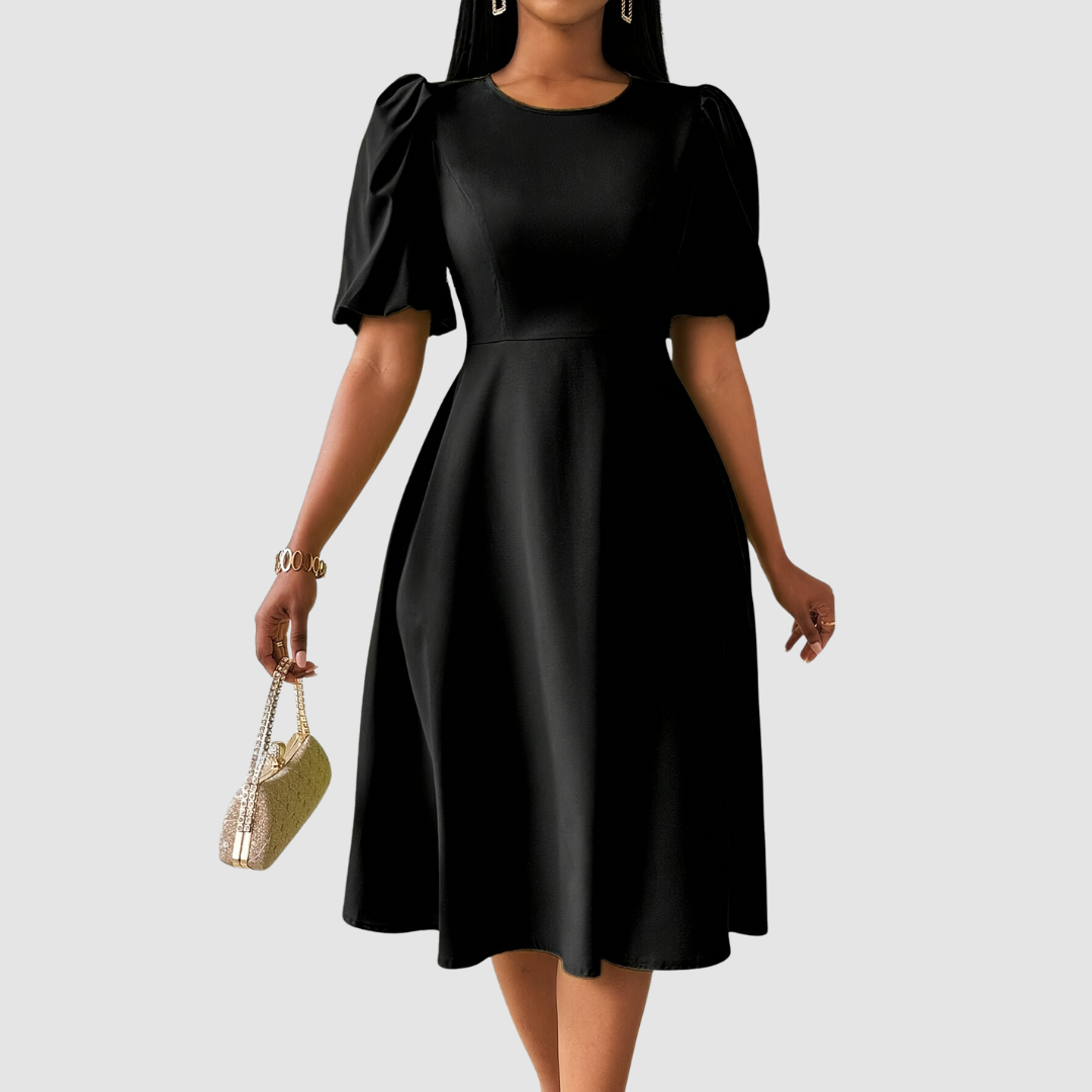 Clara Bloom | Refined Black Midikleid