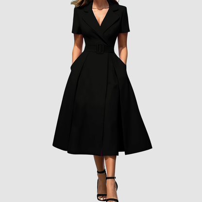 Celina Bloom | Elegant Black A-Line Kleid