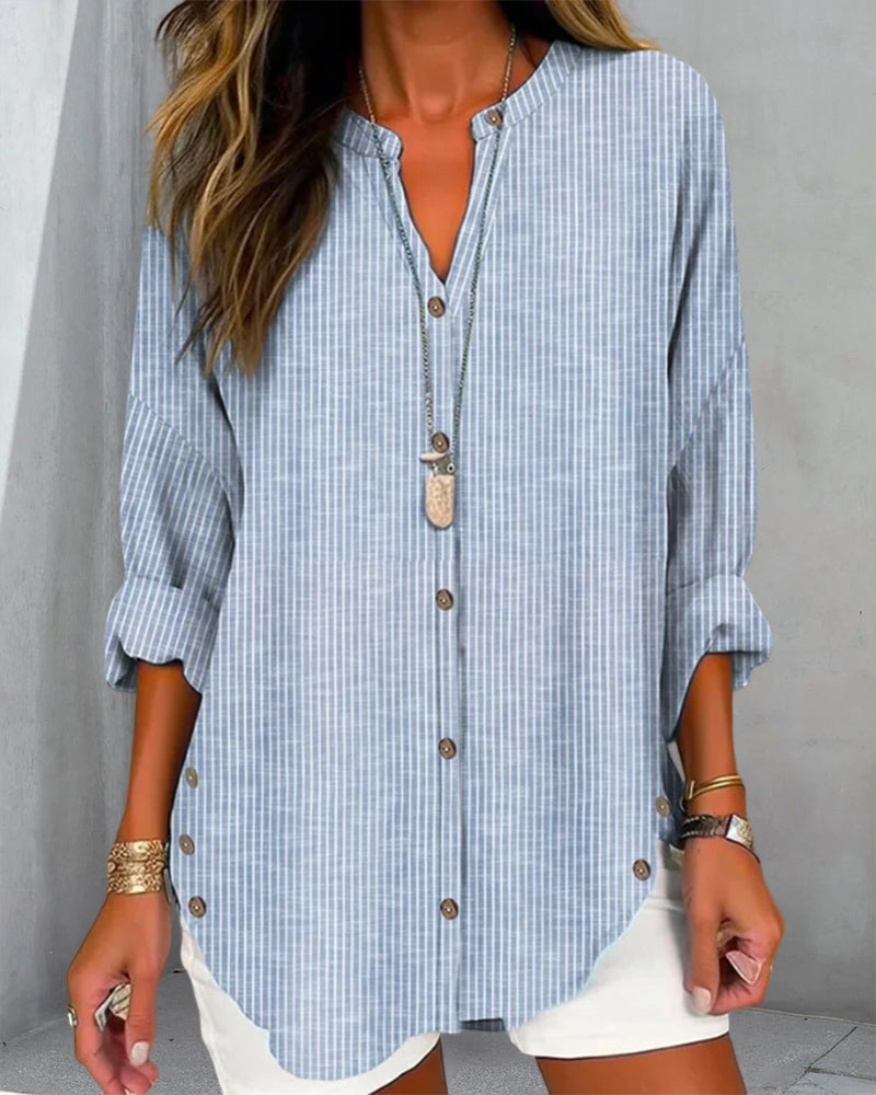 Betty | Stylish Loose Fit Long Sleeve Button-Up Bluse for Damen